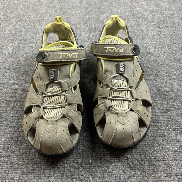TEVA Women’s grey green/yellow waterproof Deacon sandal hiking shoe size: 9 - Picture 2 of 10
